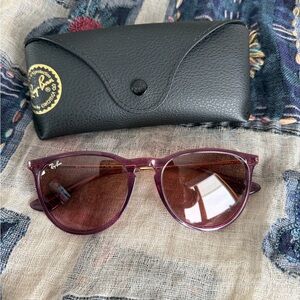 Ray-Ban Erica Purple Transparent Frame Sunglasses with Brown Lenses